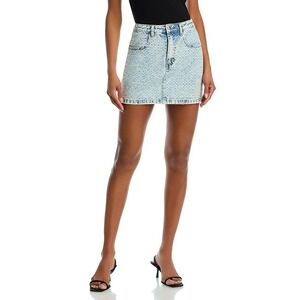 Steve Madden Womens BB Dakota Beck Rhinestone Acid Wash Mini Skirt 8 Sparkle